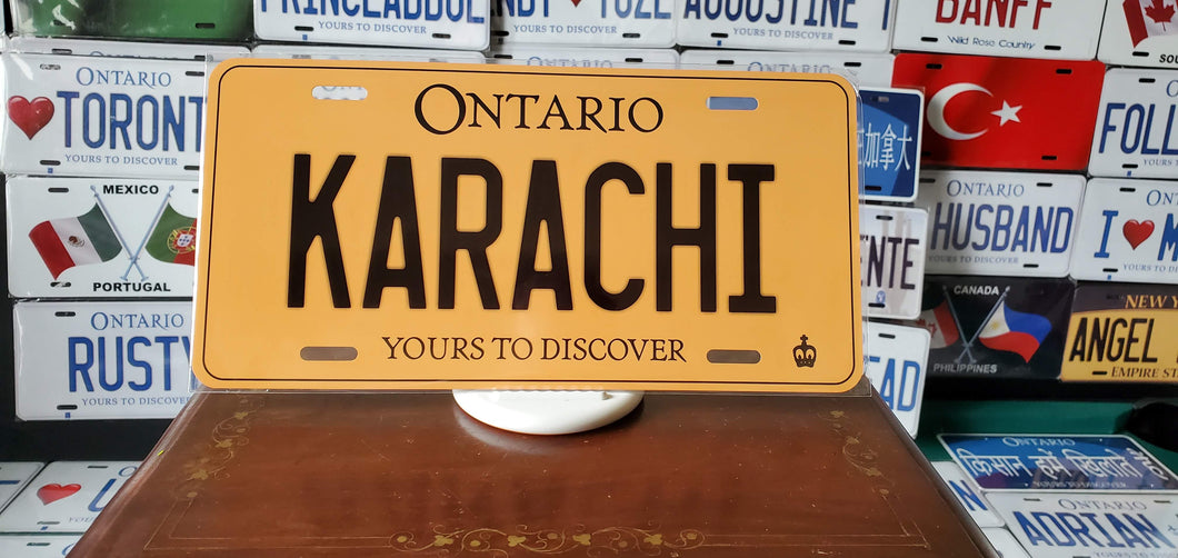KARACHI : Custom Car Ontario For Off Road License Plate Souvenir Personalized Gift Display