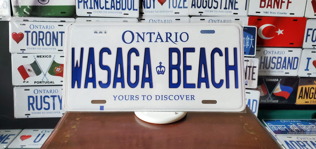 *WASAGA BEACH* : Hey, Want to Stand Out From The Crowd?  : Customized Any Province Car Style Souvenir/Gift Plates