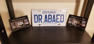 DR. ABAED : Custom Car Plate Ontario For Novelty Souvenir Gift Display Special Occasions Mancave Garage Office Windshield