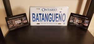 BATAUENGO : Custom Car Plate Ontario For Novelty Souvenir Gift Display Special Occasions Mancave Garage Office Windshield