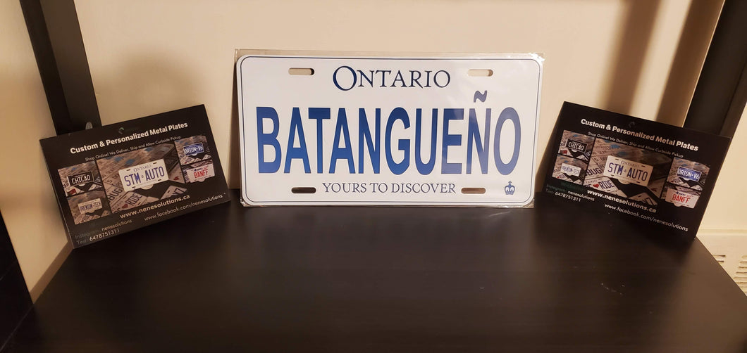 BATANGUENO : Custom Car Ontario For Off Road License Plate Souvenir Personalized Gift Display
