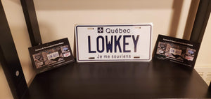 LOWKEY : Custom Car Plate Quebec For Novelty Souvenir Gift Display Special Occasions Mancave Garage Office Windshield