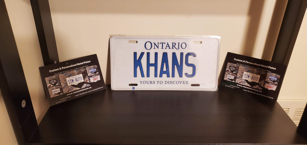 KHANS : Custom Car Ontario For Off Road License Plate Souvenir Personalized Gift Display
