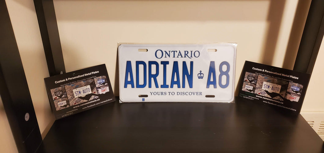 ADRIAN A8 : Custom Car Ontario For Off Road License Plate Souvenir Personalized Gift Display