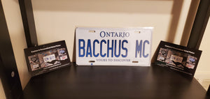 BACHHUS MC : Custom Car Plate Ontario For Novelty Souvenir Gift Display Special Occasions Mancave Garage Office Windshield