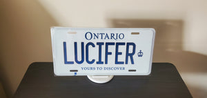 LUCIFER : Custom Car Ontario For Off Road License Plate Souvenir Personalized Gift Display