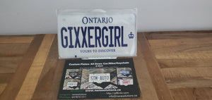 GIXXERGIRL : Custom Bike Ontario For Off Road License Plate Souvenir Personalized Gift Display