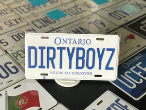 *DIRTYBOYZ* : Personalized Name Plate:  Souvenir/Gift Plate in Car Size
