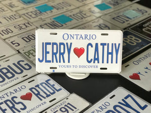 *JERRY CATHY* : Personalized Name Plate:  Souvenir/Gift Plate in Car Size