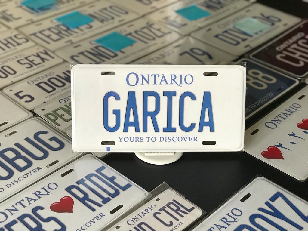 *GARICA* : Personalized Name Plate:  Souvenir/Gift Plate in Car Size