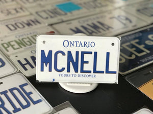 *MCNELL* : Personalized Name Plate:  Souvenir/Gift Plate in Car Size