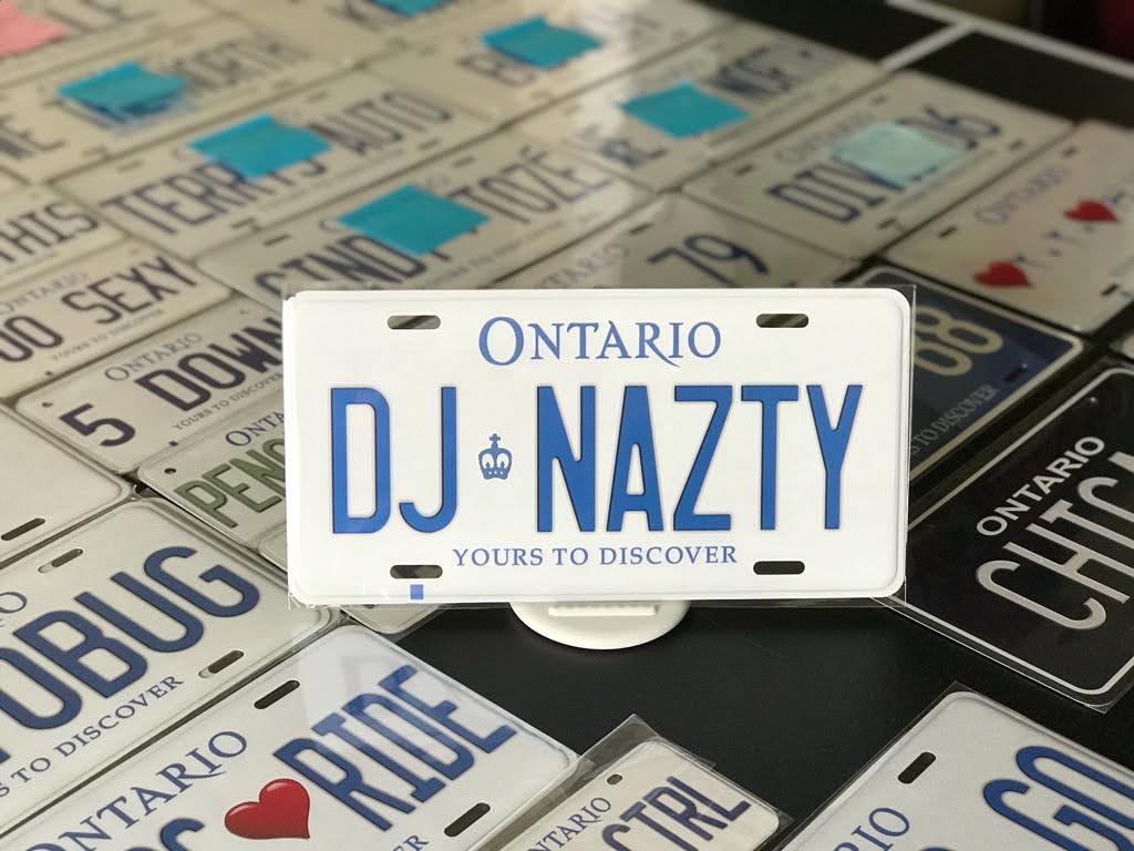 *DJ NAZTY* : Personalized Name Plate:  Souvenir/Gift Plate in Car Size