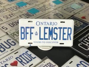 *BFF LEMSTER* : Personalized Name Plate:  Souvenir/Gift Plate in Car Size