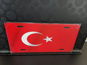 Turkey Waving Flag Pattern : Custom Car  Turkey  For Off Road License Plate Souvenir Personalized Gift Display