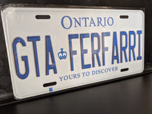 Load image into Gallery viewer, *GTA FERFARRI* Customized Ontario Car Plate Size Novelty/Souvenir/Gift Plate
