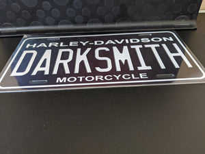 ANY TEXT : Custom Car Harley Davidson Black Background For Off Road License Plate Souvenir Personalized Gift Displaye