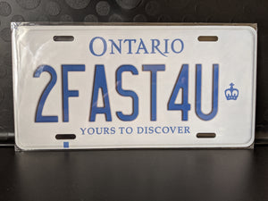 2FAST4U : Custom Car Ontario For Off Road License Plate Souvenir Personalized Gift Display