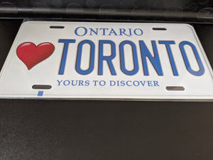 <3 TORONTO : Custom Car Ontario For Off Road License Plate Souvenir Personalized Gift Display