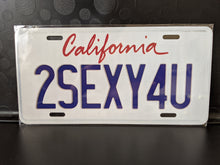 Load image into Gallery viewer, 2SEXY4U : Custom Car California  For Off Road License Plate Souvenir Personalized Gift Display

