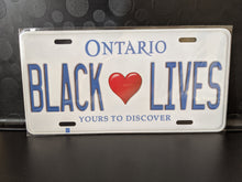 Load image into Gallery viewer, *BLACK &lt;3 LIVES* Customized Ontario Car Plate Size Novelty/Souvenir/Gift Plate

