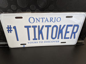 #1 TIKTOKER : Custom Car Ontario For Off Road License Plate Souvenir Personalized Gift Display