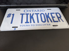 Load image into Gallery viewer, #1 TIKTOKER : Custom Car Ontario For Off Road License Plate Souvenir Personalized Gift Display
