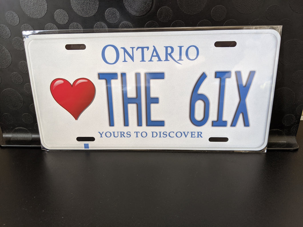 <3 THE 6IX : Custom Car Ontario For Off Road License Plate Souvenir Personalized Gift Display