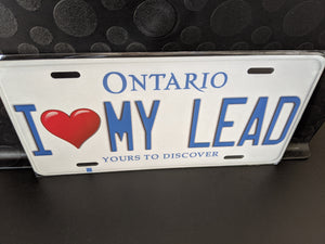 I <3 MY LEAD : Custom Car Ontario For Off Road License Plate Souvenir Personalized Gift Display