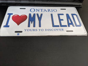 I <3 MY LEAD : Custom Car Ontario For Off Road License Plate Souvenir Personalized Gift Display