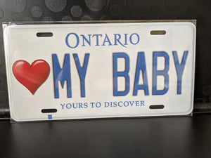 <3 MY BABY : Custom Car Ontario For Off Road License Plate Souvenir Personalized Gift Display