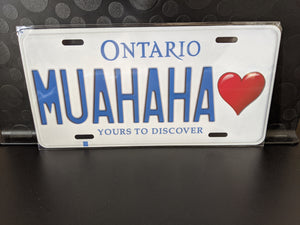 MUAHAHA <3 : Custom Car Ontario For Off Road License Plate Souvenir Personalized Gift Display