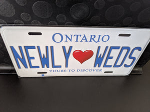 NEWLY <3 WEDS : Custom Car Ontario For Off Road License Plate Souvenir Personalized Gift Display