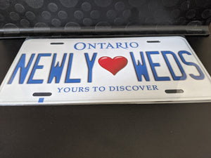 NEWLY <3 WEDS : Custom Car Ontario For Off Road License Plate Souvenir Personalized Gift Display