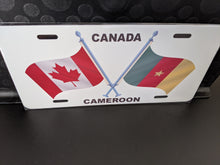 Load image into Gallery viewer, *Canada-Cameroon* Dual Flag with Poles: Car Plate Size for Novelty/Souvenir/Gift
