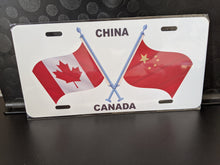 Load image into Gallery viewer, Canada-China Dual Flag with Poles : Custom Car China/Canada For Off Road License Plate Souvenir Personalized Gift Display
