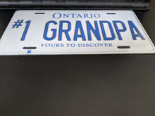 Load image into Gallery viewer, #1 GRANDPA : Custom Car Ontario For Off Road License Plate Souvenir Personalized Gift Display
