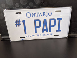 #1 PAPI : Custom Car Ontario For Off Road License Plate Souvenir Personalized Gift Display