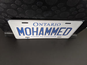MOHAMMED : Custom Car Ontario For Off Road License Plate Souvenir Personalized Gift Display