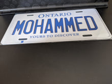 Load image into Gallery viewer, MOHAMMED : Custom Car Ontario For Off Road License Plate Souvenir Personalized Gift Display
