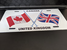 Load image into Gallery viewer, Canada-UK Dual Flag with Poles : Custom Car  Canada/United Kingdom For Off Road License Plate Souvenir Personalized Gift Display
