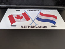 Load image into Gallery viewer, Canada-Netherlands Dual Flag with Poles : Custom Car Canada/Netherlands For Off Road License Plate Souvenir Personalized Gift Display
