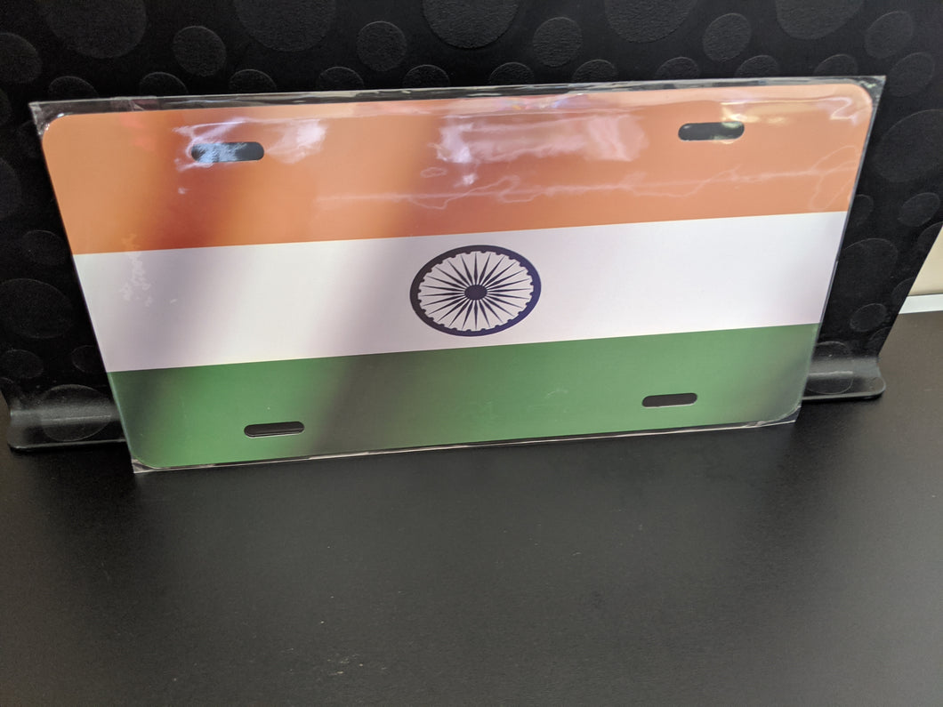 Flag of India (Bharat) : Custom Car India For Off  Road License Plate Souvenir Personalized Gift Display