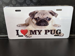 I <3 MY PUG : Custom Car Ontario For Off Road License Plate Souvenir Personalized Gift Display
