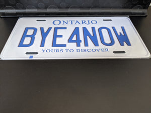 *BYE4NOW* Customized Ontario Car Plate Size Novelty/Souvenir/Gift Plate