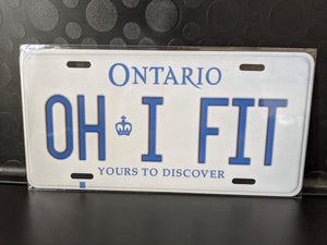 *OH I FIT* Customized Ontario Car Plate Size Novelty/Souvenir/Gift Plate