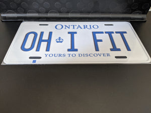 *OH I FIT* Customized Ontario Car Plate Size Novelty/Souvenir/Gift Plate