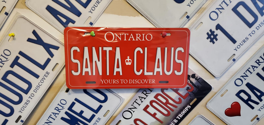SANTA CLAUS : Custom Car Ontario For Off Road License Plate Souvenir Personalized Gift Display