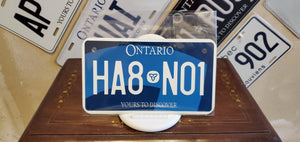 HA8 N01 : Custom Bike Plate Ontario For Novelty Souvenir Gift Display Special Occasions Mancave Garage Office Windshield