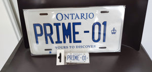 PRIME-01: Custom Car with Keychain Plate Ontario For Novelty Souvenir Gift Display Special Occasions Mancave Garage Office Windshield