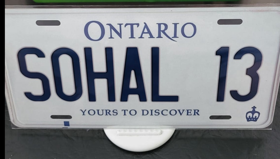SOHAL 13 : Custom Car Ontario For Off Road License Plate Souvenir Personalized Gift Display